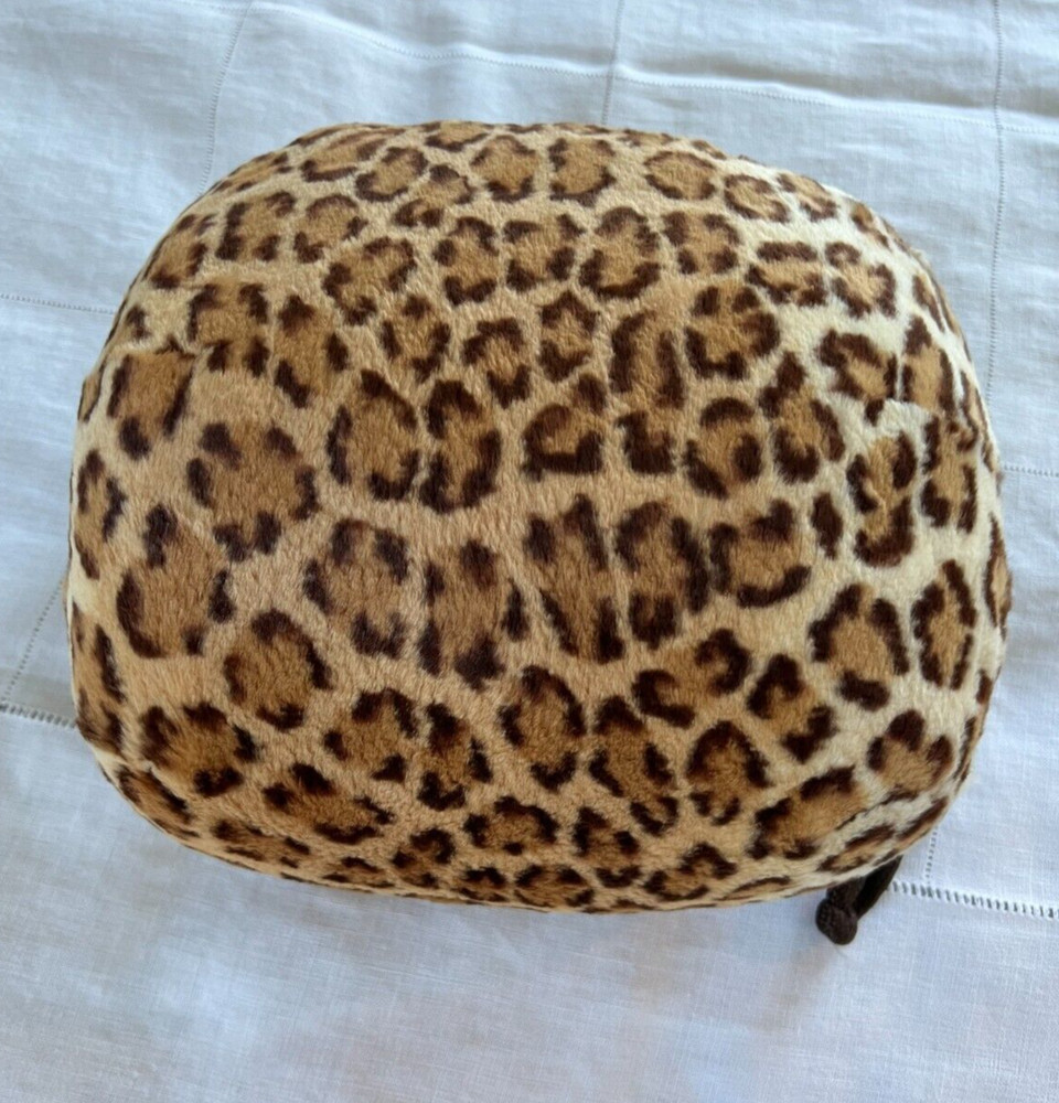 Vintage Muff Leopard Pattern Rabbit Hand Warmer Strap Fur