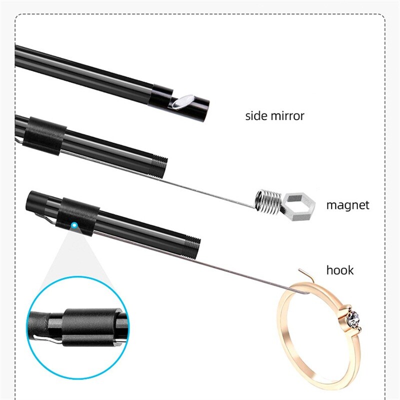 6LED USB Snake Endoscope Borescope HD Inspection Camera 3.3FT For Android Type C