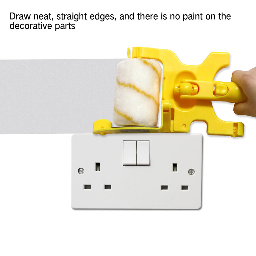 For Wall Ceiling Multifunctional Clean-Cut Paint Edger Roller Brush Safe Tool US