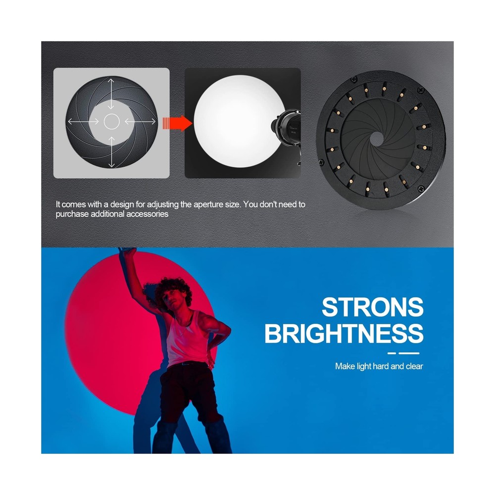 Wellmaking Bowens Mount Optical Snoot Conical, Flash Projector Attachment, Sp...