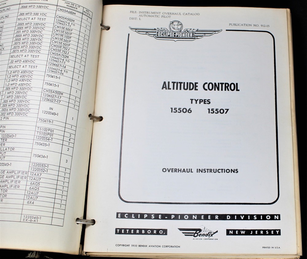 1950 Bendix Eclipse-Pioneer Overhaul Instruction Manual - Altitude Control