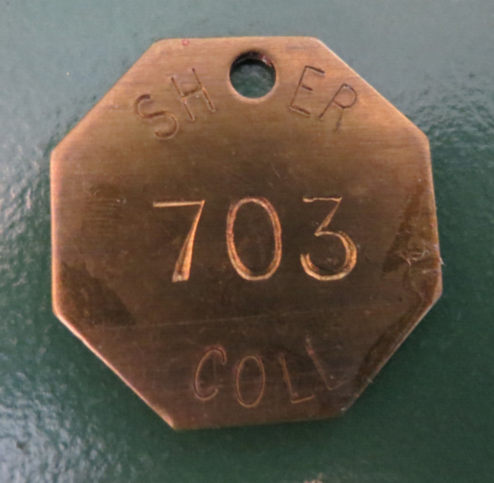 COLLIERY TOKEN / COLLIERY PIT CHECK - marked SHER COLL 703
