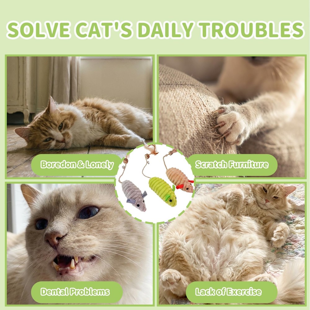6 Pack Cat Toys Interactive for Hunting, Interactive Cat Toy with Silvervine ...