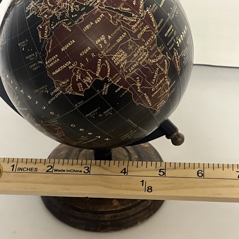 World Map Globe Small Desk Size Rotating Tilted Angle Education Geography