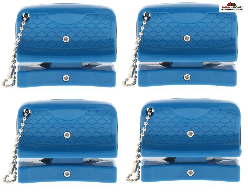 Cuda Knife Sharpener Tool/Keychain 2 Stage Sharpening: Carbide + Ceramic 4 PACK