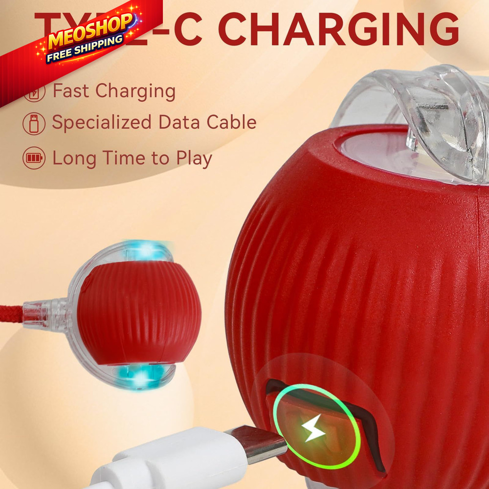 Guyugoey Interactive Electric Automatic Rolling Moving Rechargeable Self RED