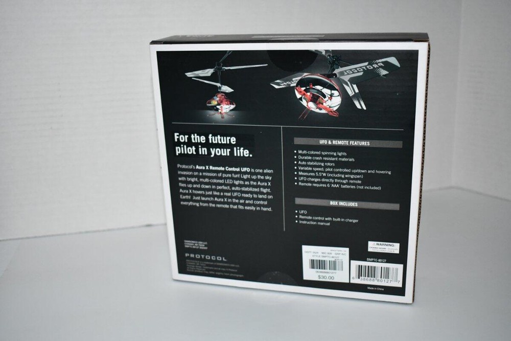 Protocol Aura X Remote-Controlled Flying UFO #SMPTC-80127 NWT