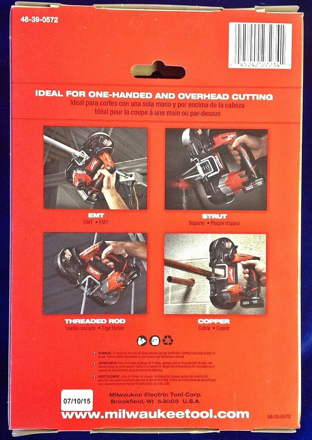 27" x 1/2" 18T Milwaukee 48-39-0572 Sub-Compact Portable Band Saw Blade 3 Pk