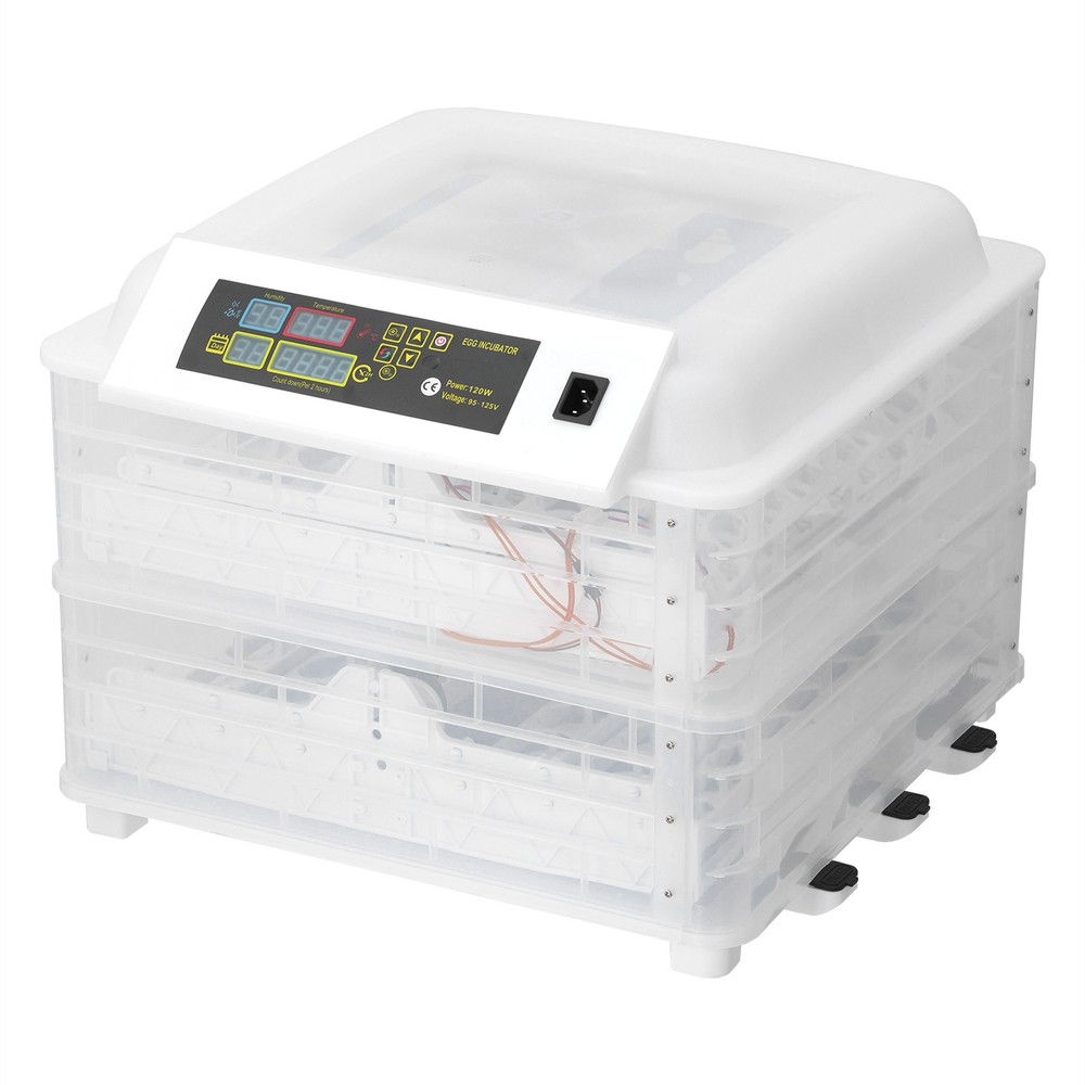 2 in 1 Egg Incubator Automatic Turner 48-96 Egg Hatching Temp & Humidity Control