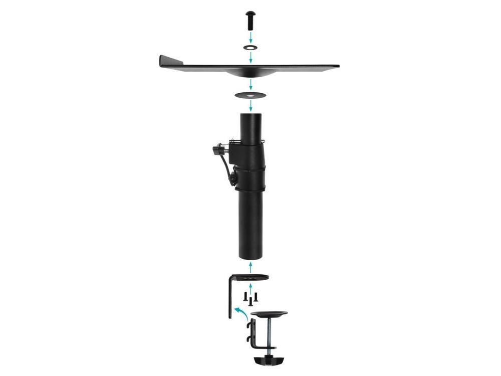 Monoprice Universal Clamp-On Desktop Speaker Mounts (Pair) Height-Adjustable