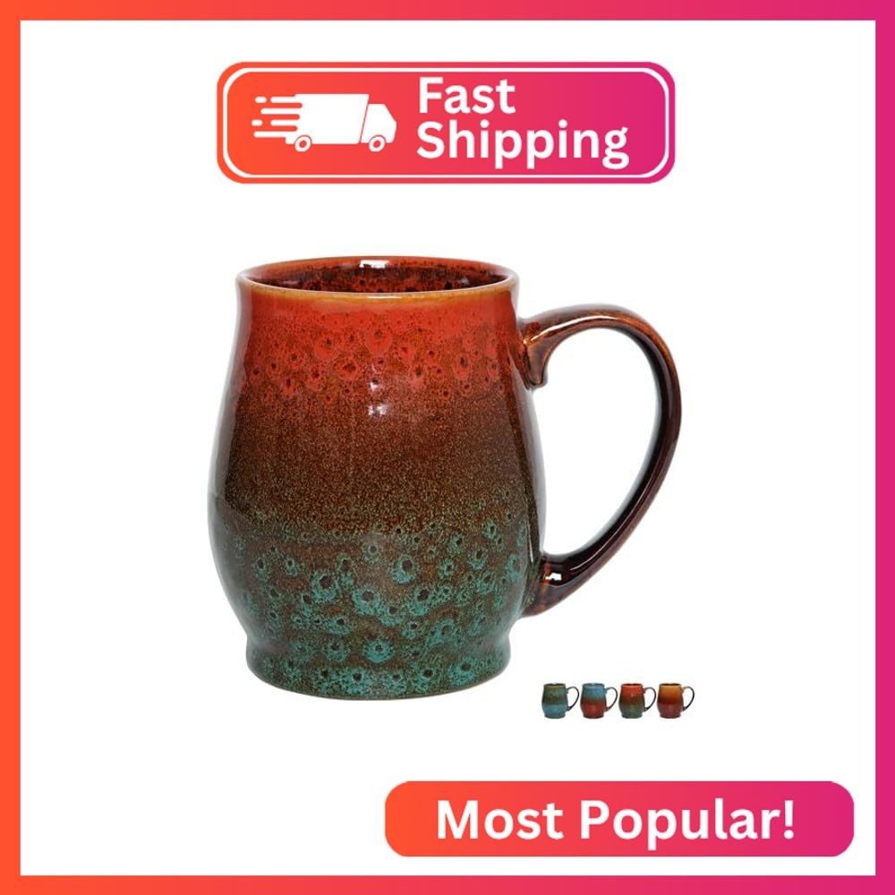 Bosmarlin Extra Large Ceramic Coffee Mug, 24 Oz, Dishwasher and Microwave Safe,