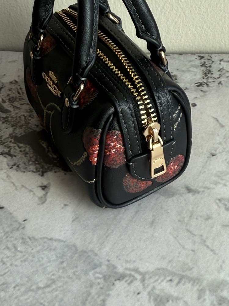 WNT Coach CDB17 Mini Rowan Bag Charm With Cherry Print