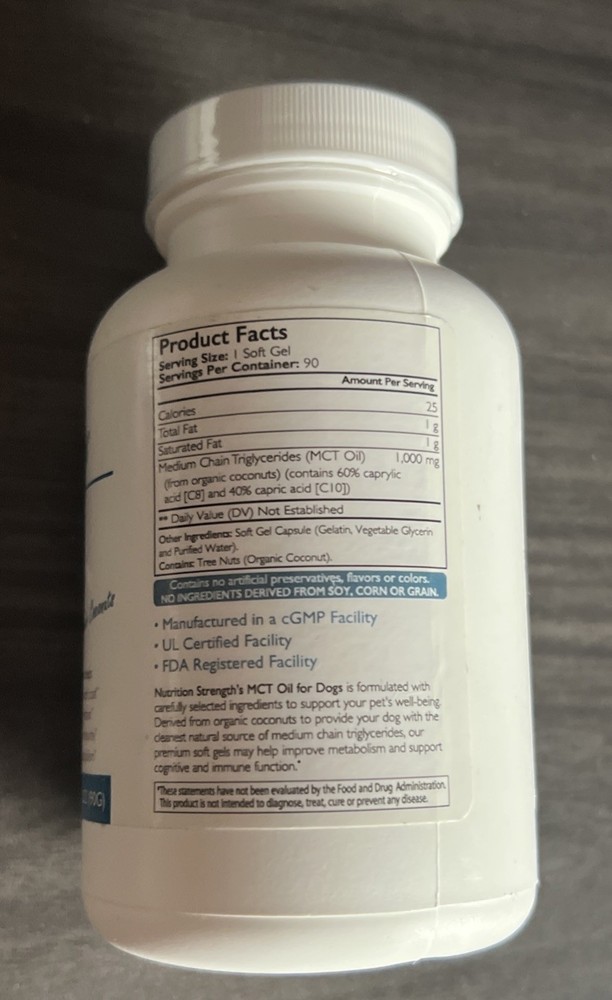 MCT Oil for Dogs from Organic Coconuts Support Cognitive Function & Energy