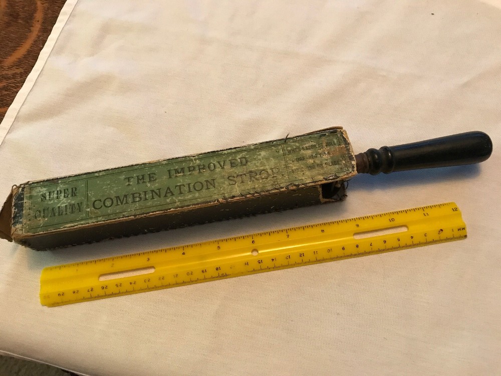 Vintage Improved Combination Razor Strop In Original Box