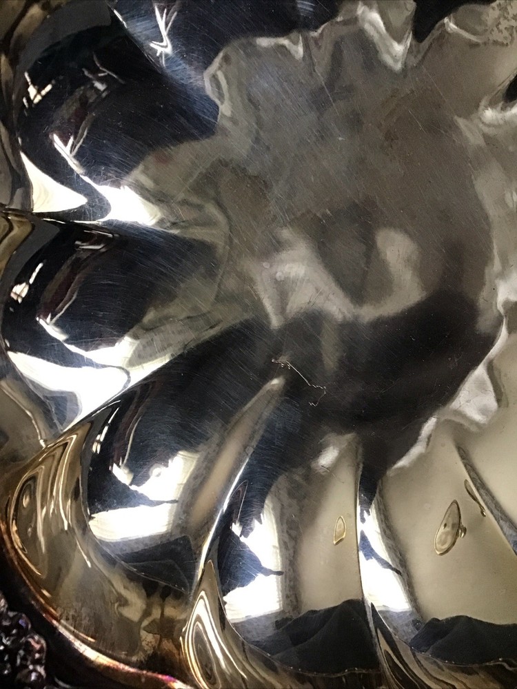 Vtg Wallace Silver Plate Bowl Baroque 8.5” Centerpiece Serving Pedestal Nice