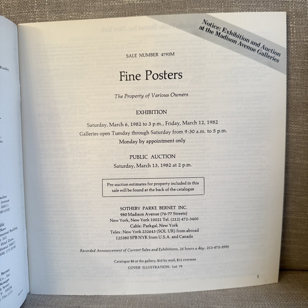 Sotheby's Fine Poster- March 13, 1982