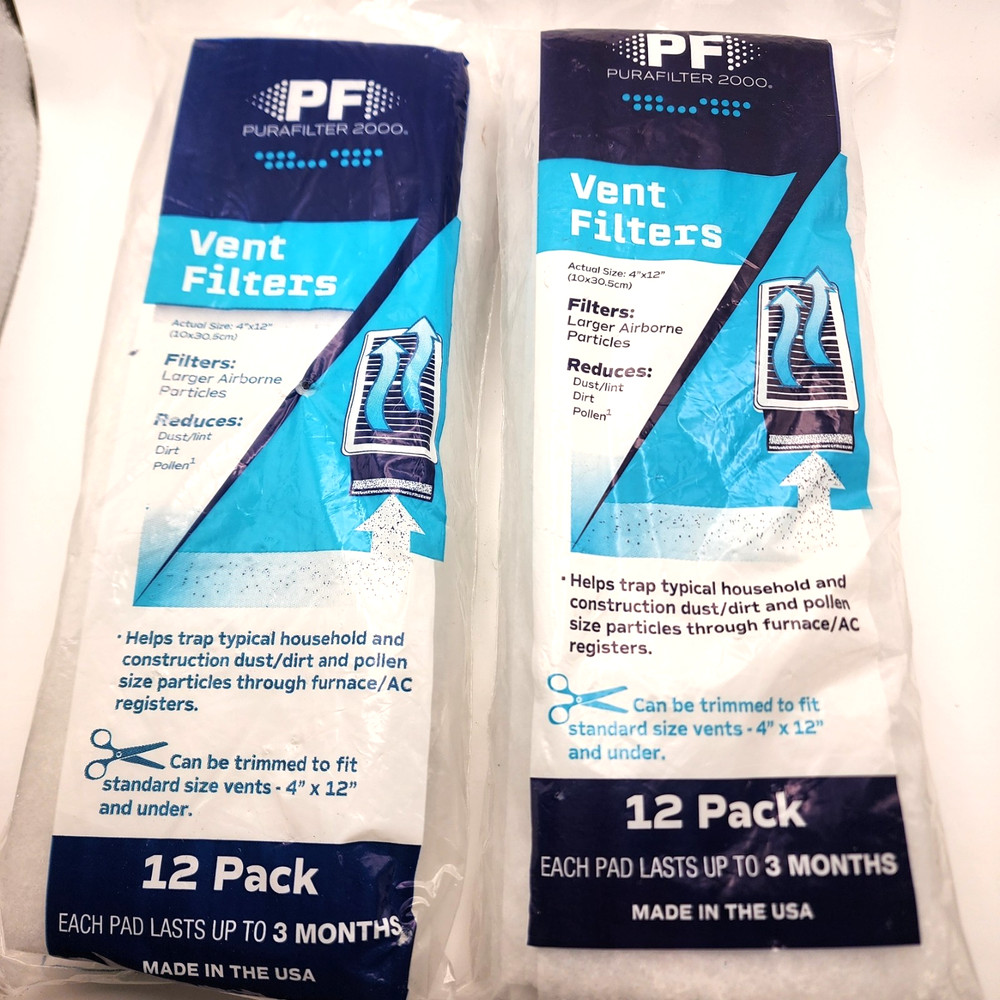 24 PF Pack Protect Plus 12 x 4 in Purafilter 2000 Rectangular Vent Filter
