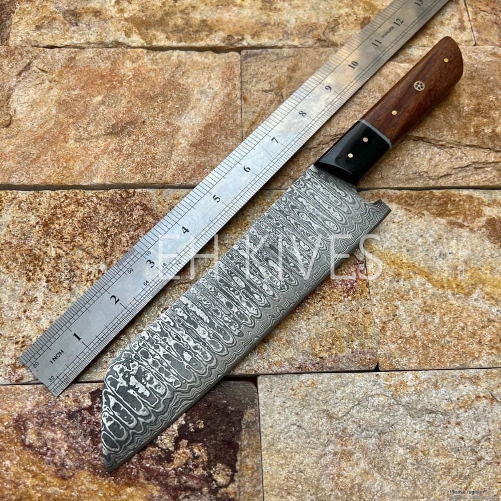 12'' Handmade Damascus Slicing Sharp Chef Kitchen Knife for Meat/BBQ