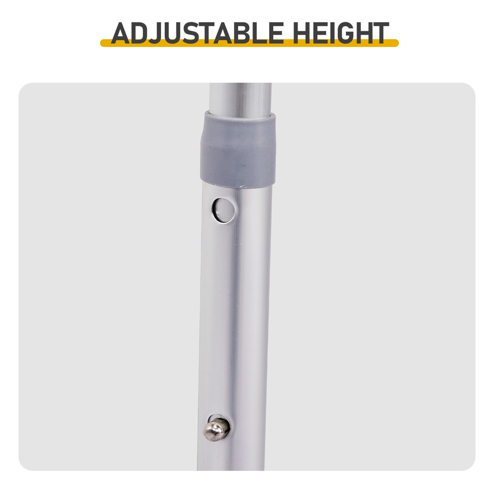 4ft White Folding Camping Table w/ Storage & Adjustable Height, Portable