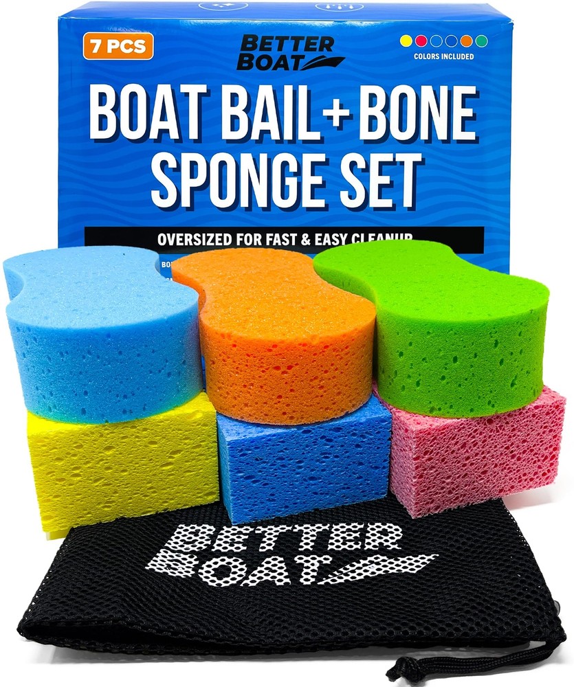 Extra Large Bail Sponge and Bone Sponge Set 6 Soft Car Sponges