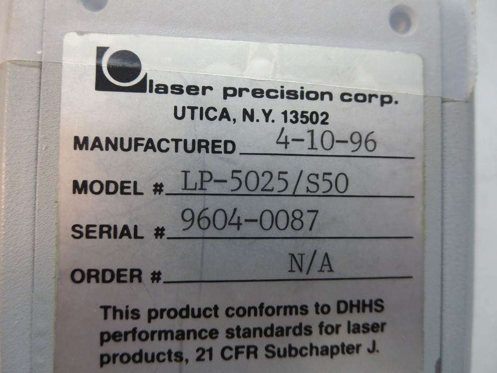 Laser Precision Corp., LP-5025/S50, Optical Return Loss Test Set, Not Tested