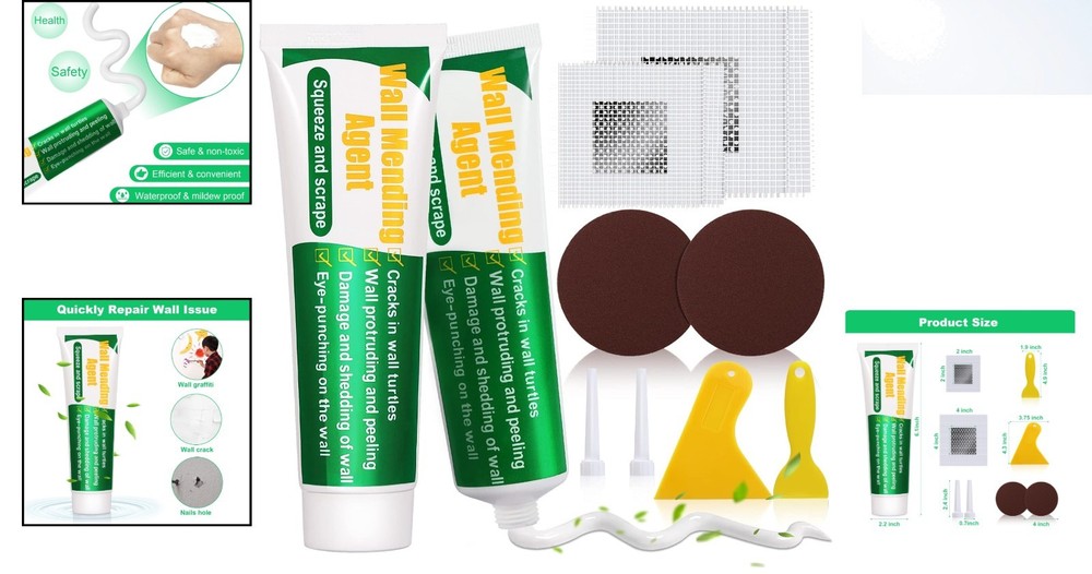 Drywall Repair Kit 2-Pack: Quick, Safe & Waterproof Wall Mending Solution