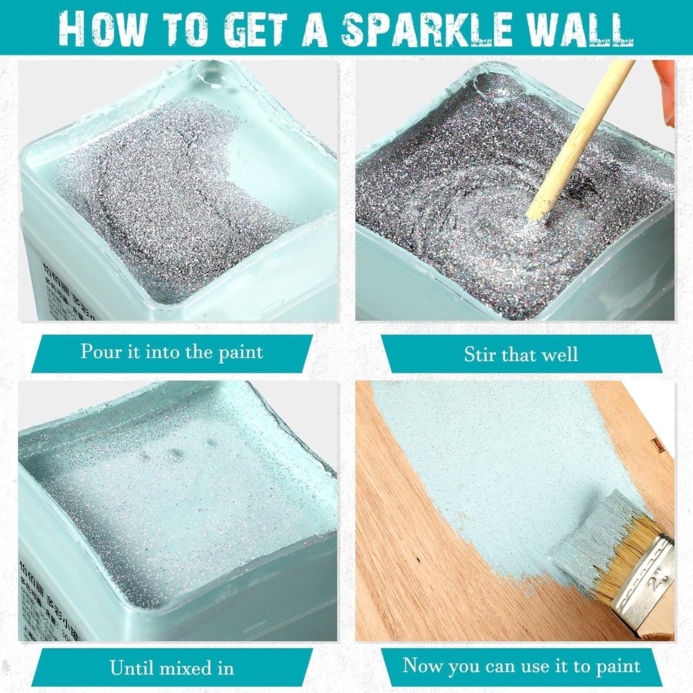 Glitter Paint Additive Silver Holographic Glitter Paint Additive Silver