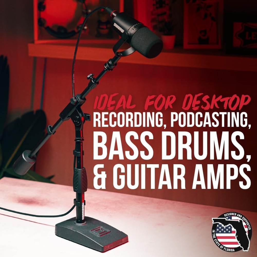 Compact Short Weighted Base Mic Stand for Recording & Streaming Excellence