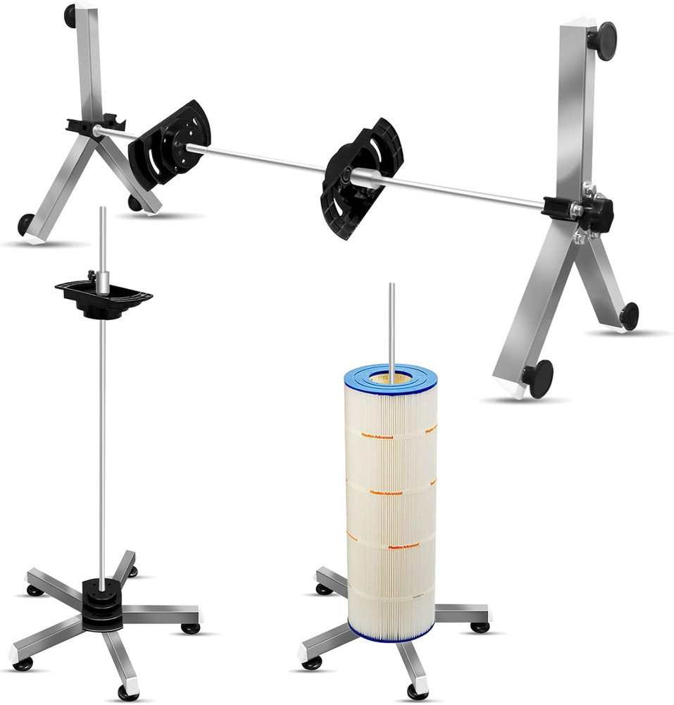 Pool Filter Cleaning System and Cleaner Stand Solid Aluminum Shaft- Compatible w