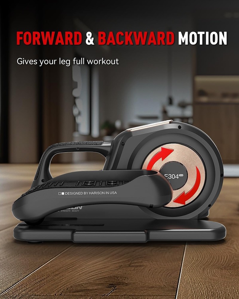 HARISON Under Desk Elliptical Machine with Multi-Functional LCD Display