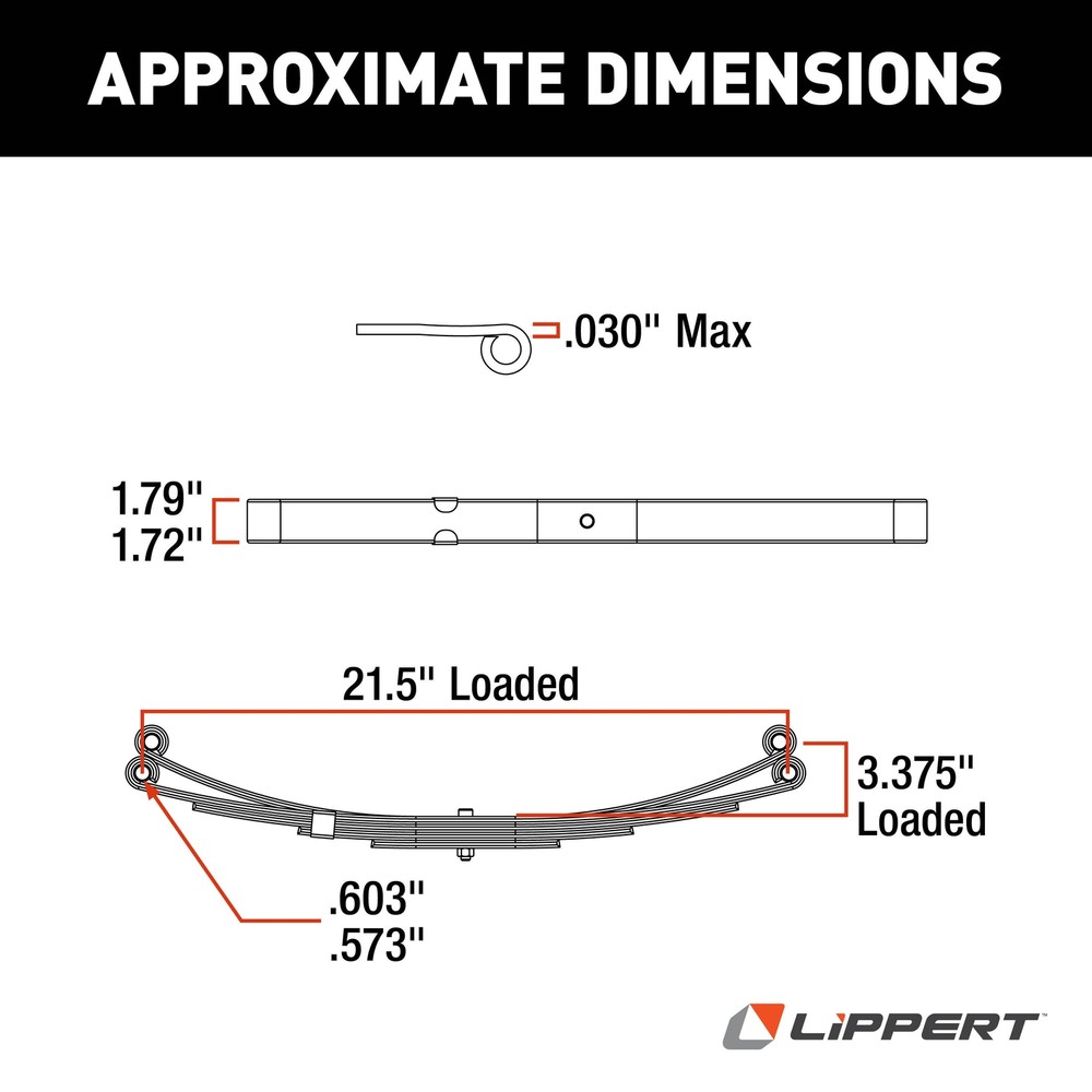 Replacement Trailer Leaf Spring - 21", 1,400-lb. Weight Capacity
