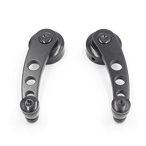 2Pcs Universal Car Window Handle Winder Riser Replacement Winder Crank Black