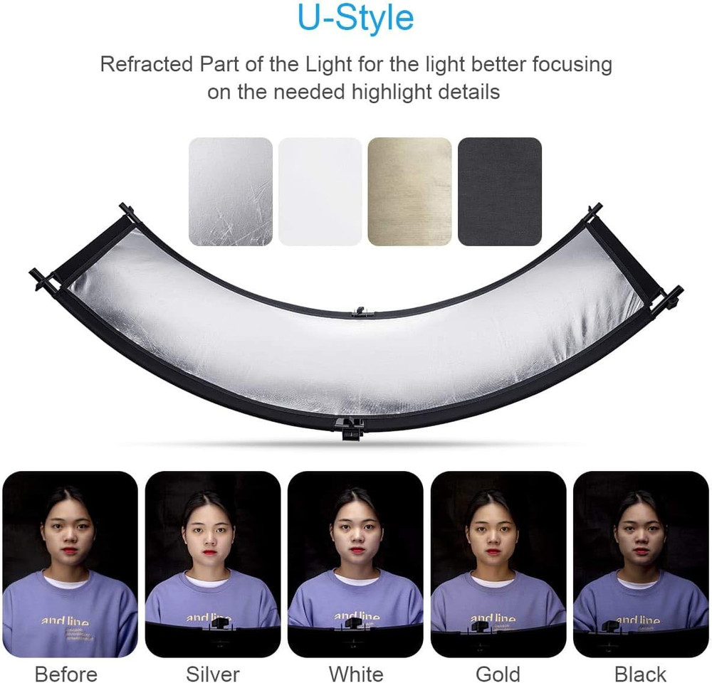 Light Reflector 70"X25.6"/178X65Cm Arclight Curved Eyelighter Lighting Diffuser