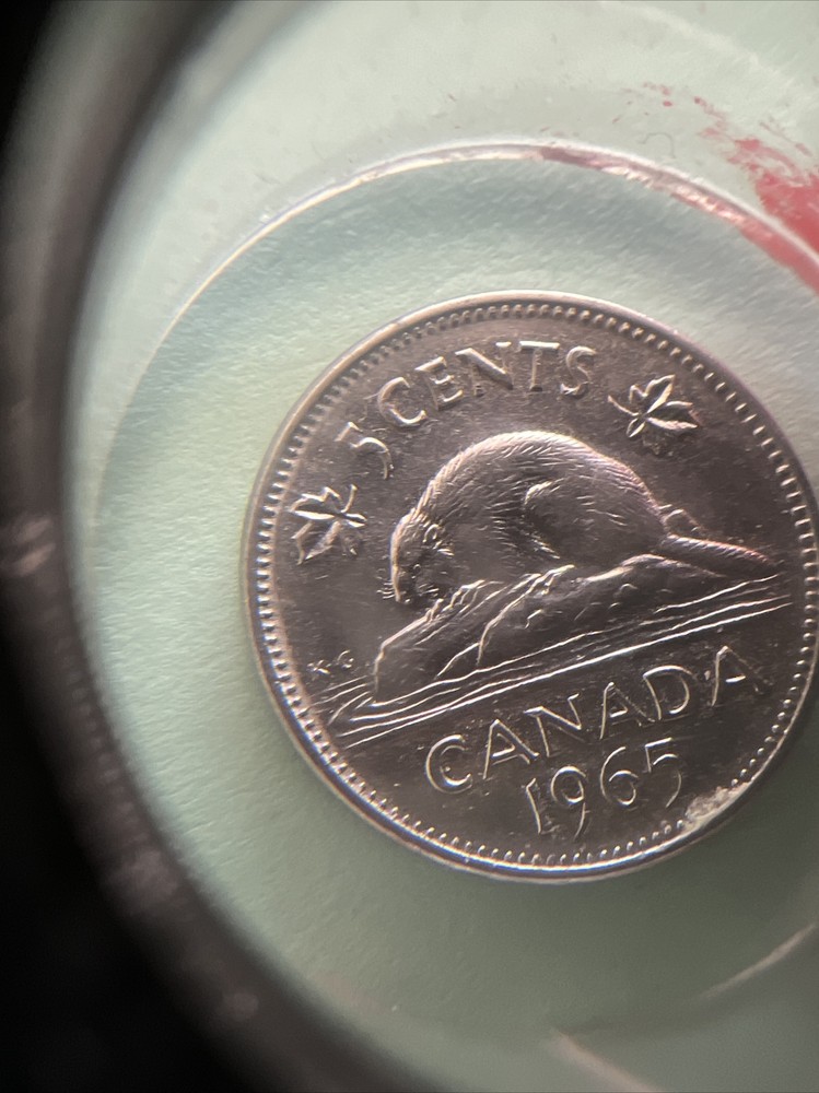 1965 Canada 5 Cents coin circulate.