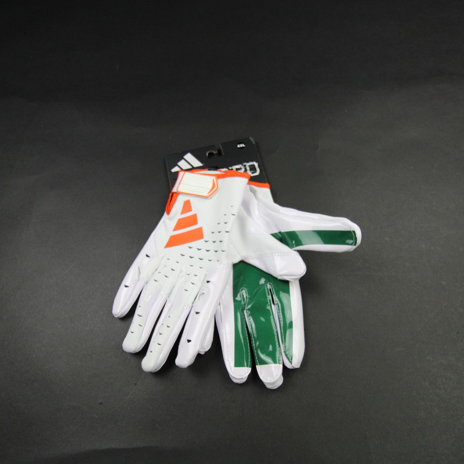 Miami Hurricanes adidas adizero Gloves - Receiver Men's White/Orange New