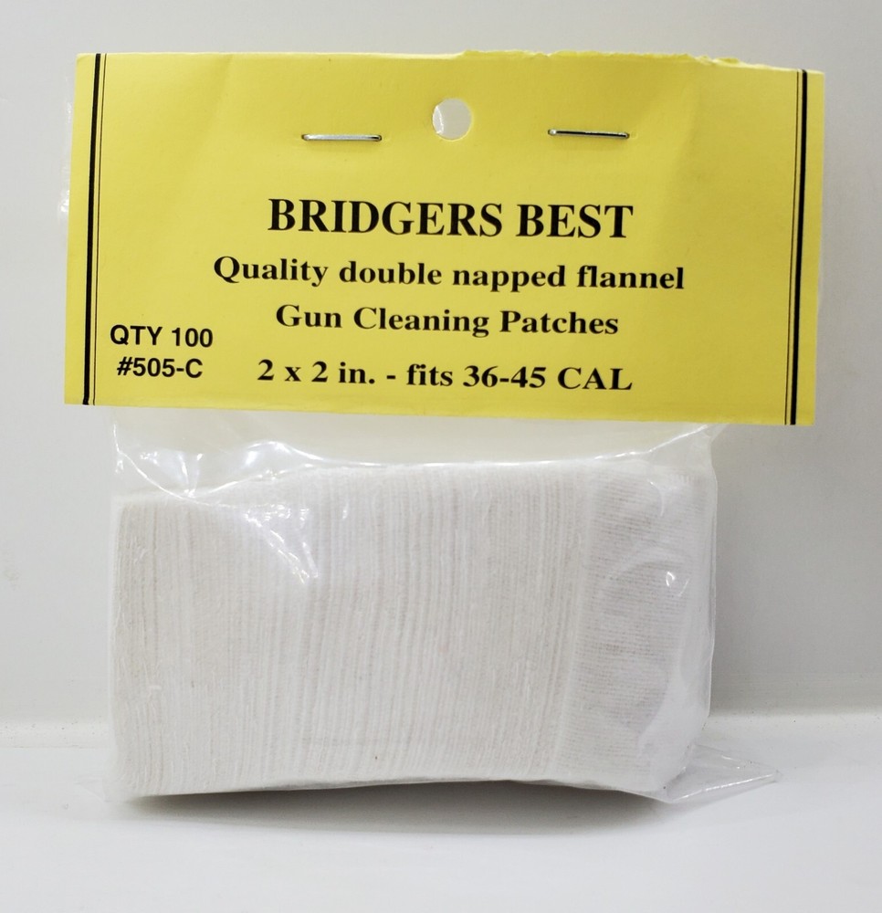 Bridgers Best Flannel 2" Cleaning Patches Muzzleloader Flintlock Percussion
