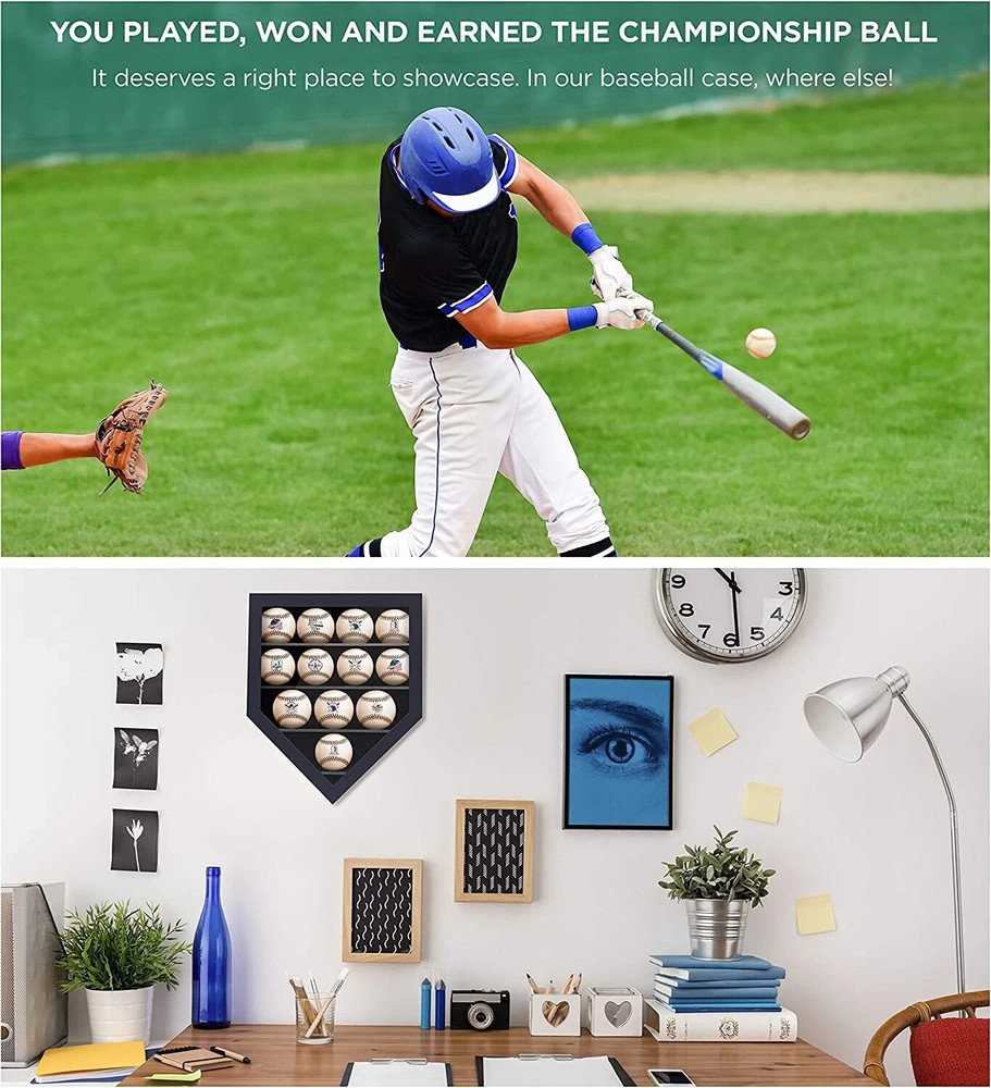 Flybold Baseball Display Case Baseball Holders for Balls Display Baseballs 12