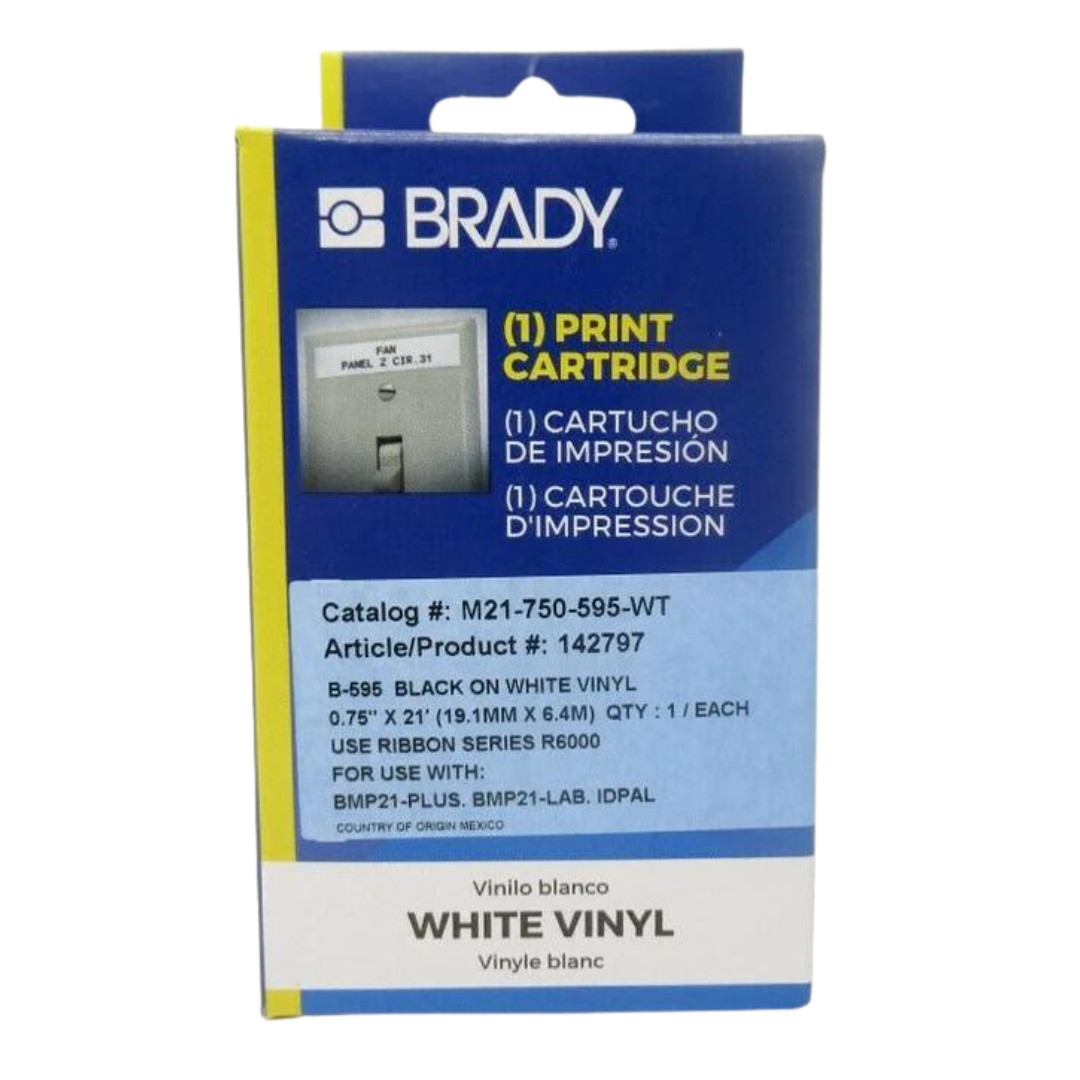 Brady Original White Label Tape Cartridge Vinyl 3/4" x 21' BMP21 Plus Lab M21