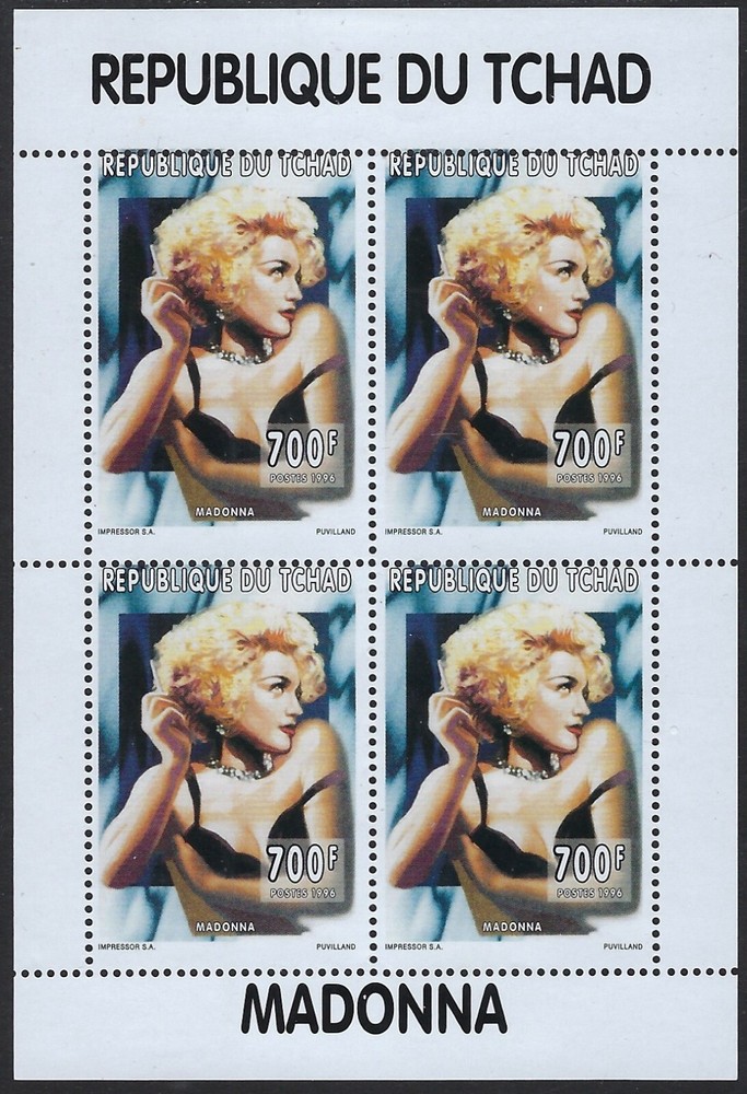 1996 MNH Mini Sheet from Chad -Madonna.......51P-9