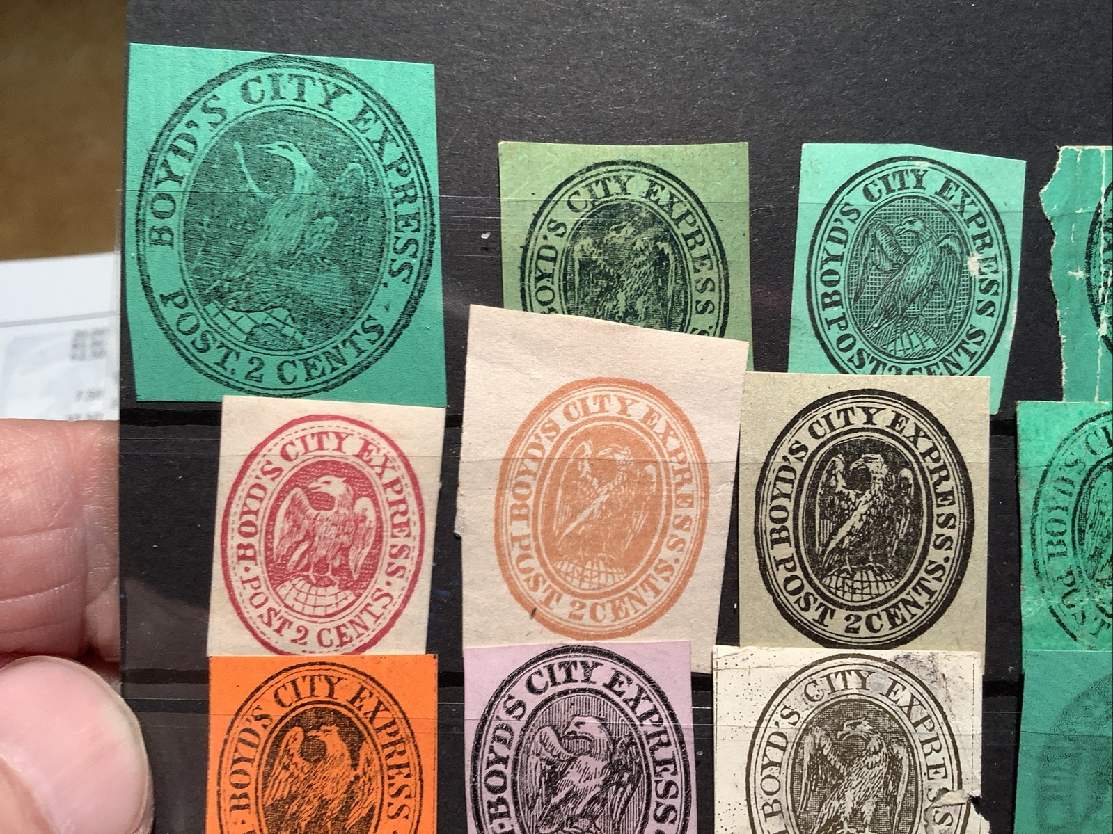 1844-1867 Collection US Local Post - BOYD’S CITY EXPRESS, Lot of 20