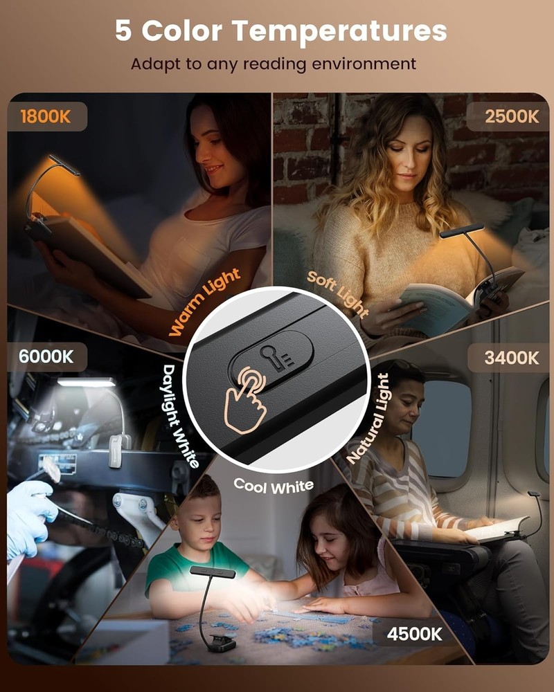 LED Book Lamp with 360° Flexibility