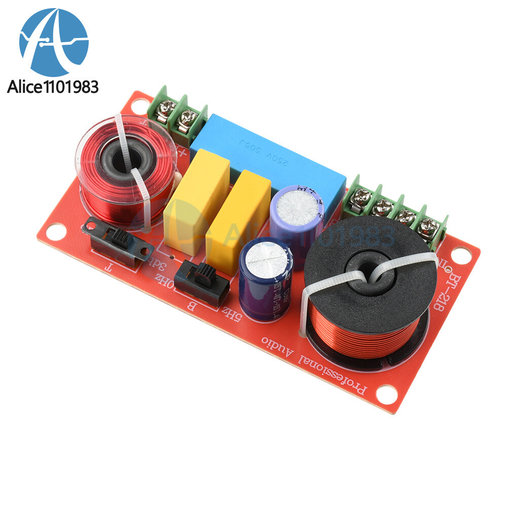 HiFi Bookshelf Speaker Crossover Adjustable 2-Way High Low Frequency Divider DIY