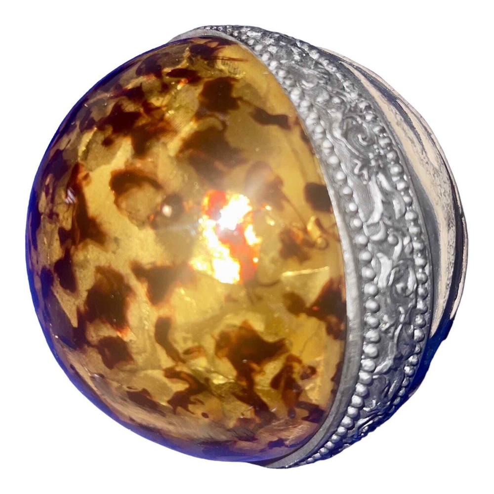 3 Decoritive Orb Set - Zebra, Leopard, Silver 4 inch diameter