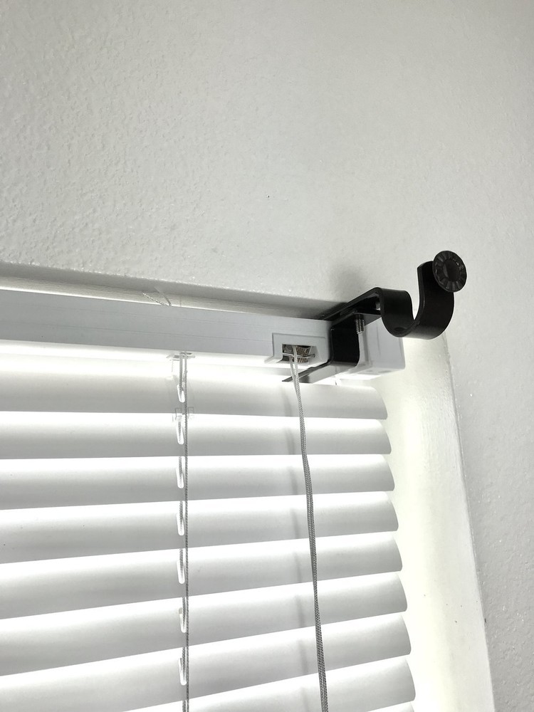 NoNo Bracket Mini - No Drill Curtain Rod Bracket Attachment for Mini Blinds