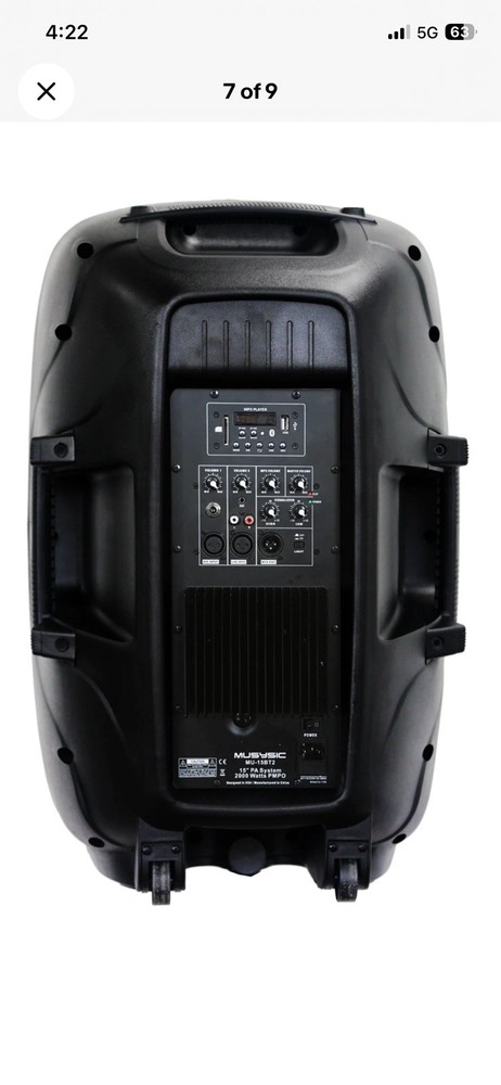 MUSYSIC Complete DJ System 4000W MIDI Controller CD USB Active 15" Speakers