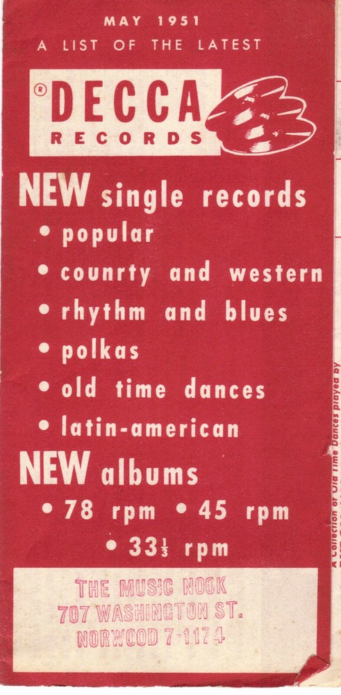 Decca Records Catalogue May 1951