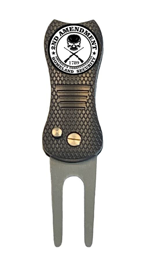 2nd Amendment 2A Golf Ball Marker + Premium Switchblade Divot Tool Gun Rifle