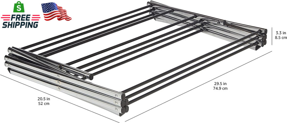 Amazon Basics Foldable Portable Metal Clothes Drying Rack for Indoor Air Drying,