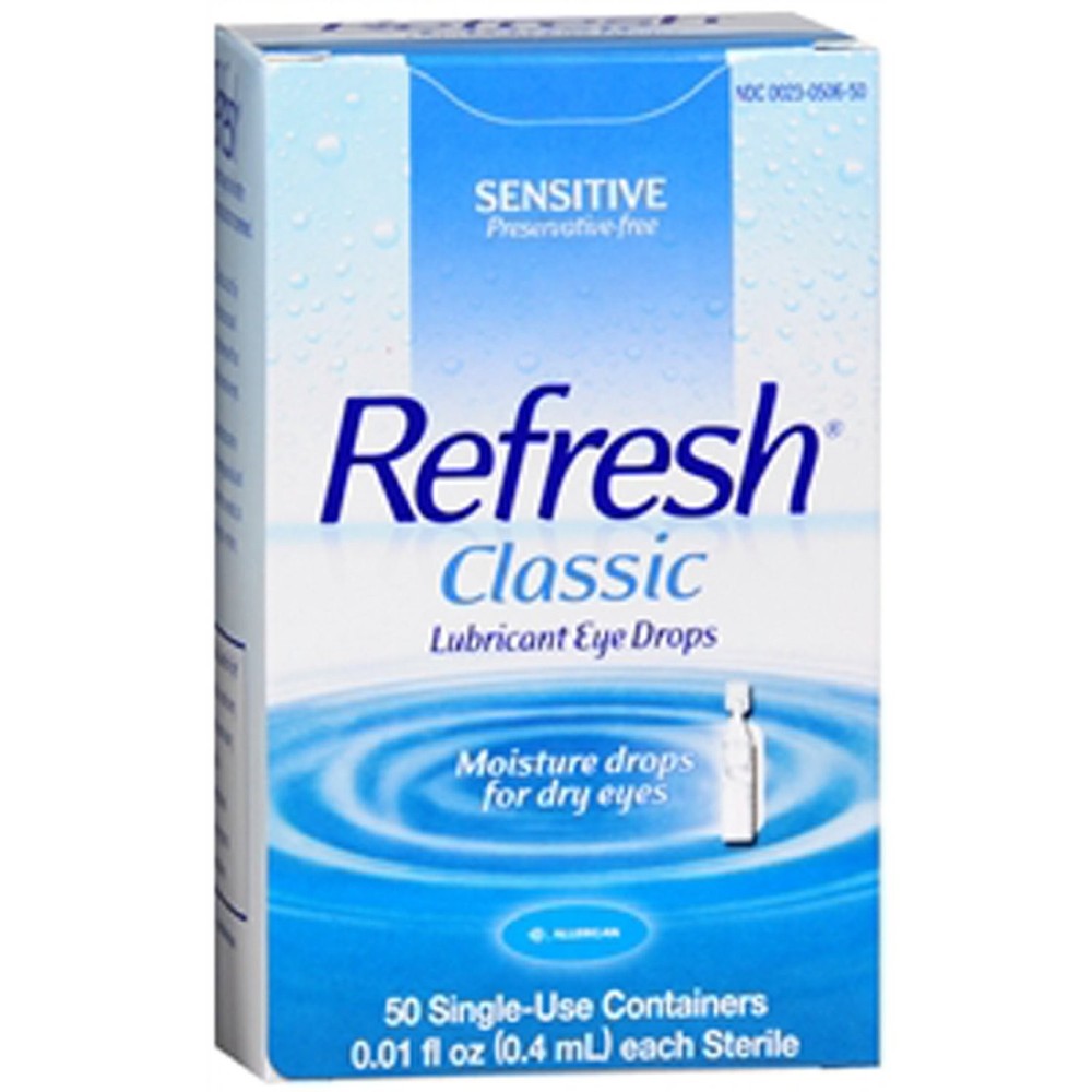 5 Pack Refresh Classic Lubricant Eye Drops Sensitive 50 Each