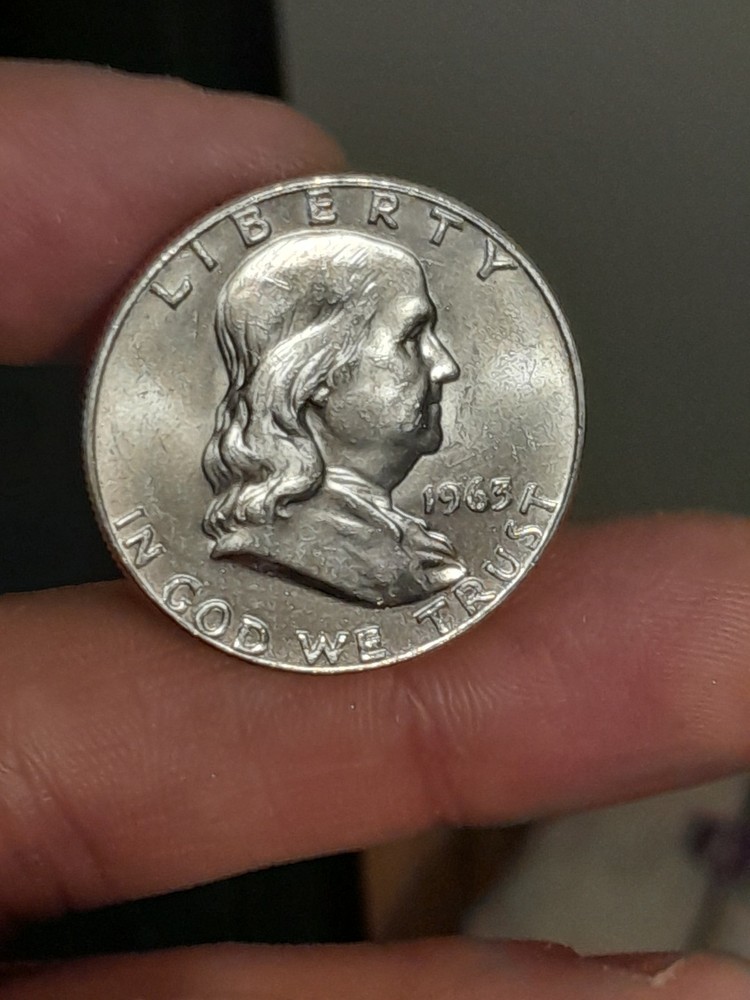 1963- D Franklin Half Dollar BU #6